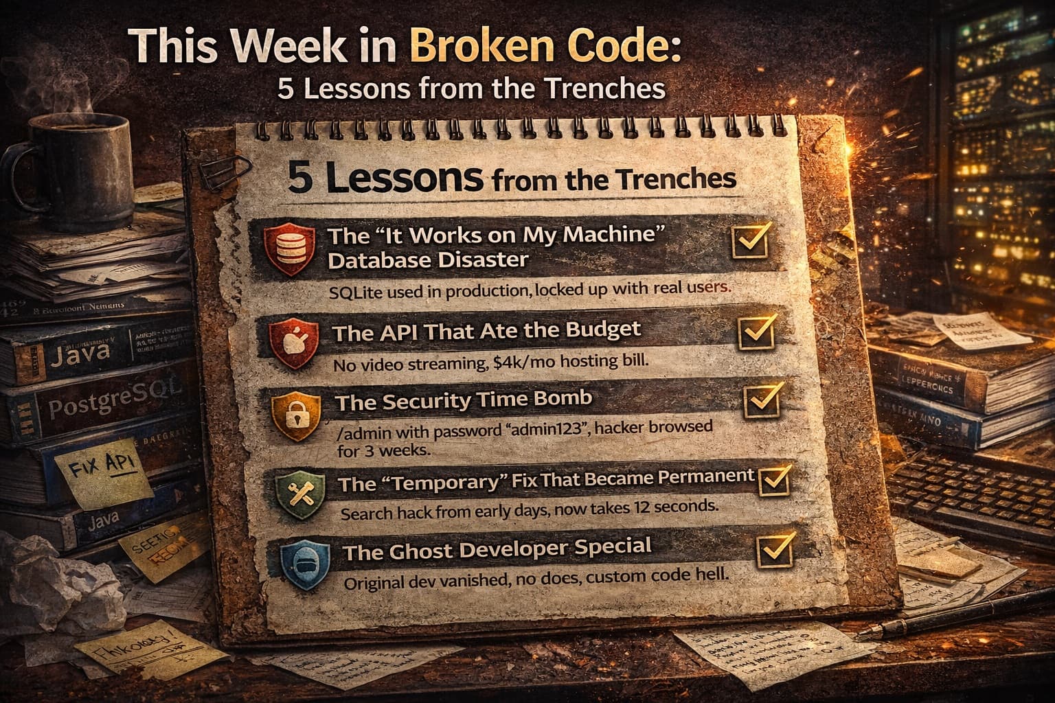 This Week in Broken Code: 5 Lessons from the Trenches